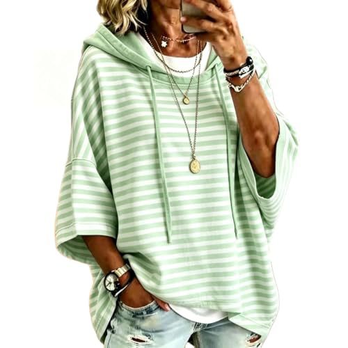 Women's Striped Print Casual Hoodie
