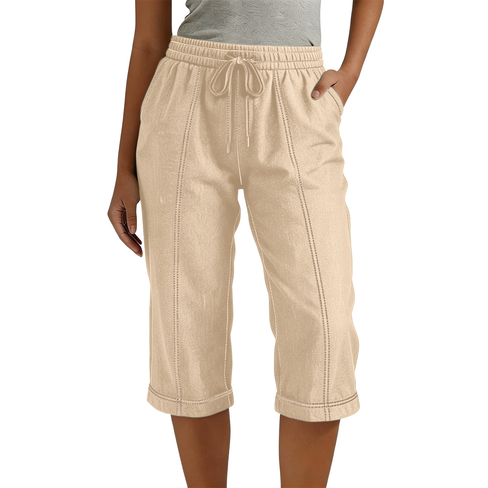 Women's Casual Solid Color Smocked Drawstring Shorts