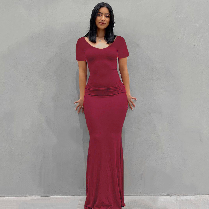 Women's Sleeveless V-Neck Bodycon Maxi Dress