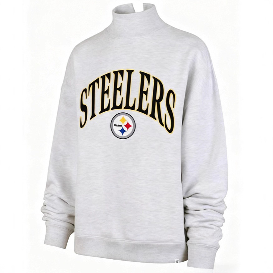 Unisex Embroidered High Neck Long Sleeve Sweatshirt