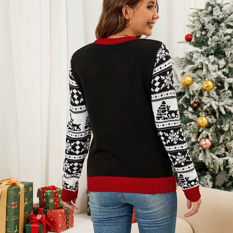 Christmas Reindeer Jacquard Knit Sweater