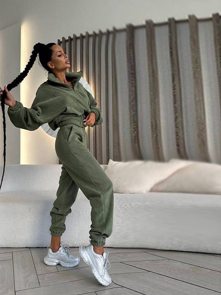 Women's Long Sleeve Open Front Cardigan and Pants Set Casual Sporty Two-Piece Outfit