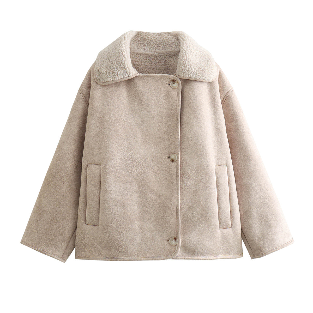 Women's Faux Fur & Leather Loose Warm Jacket