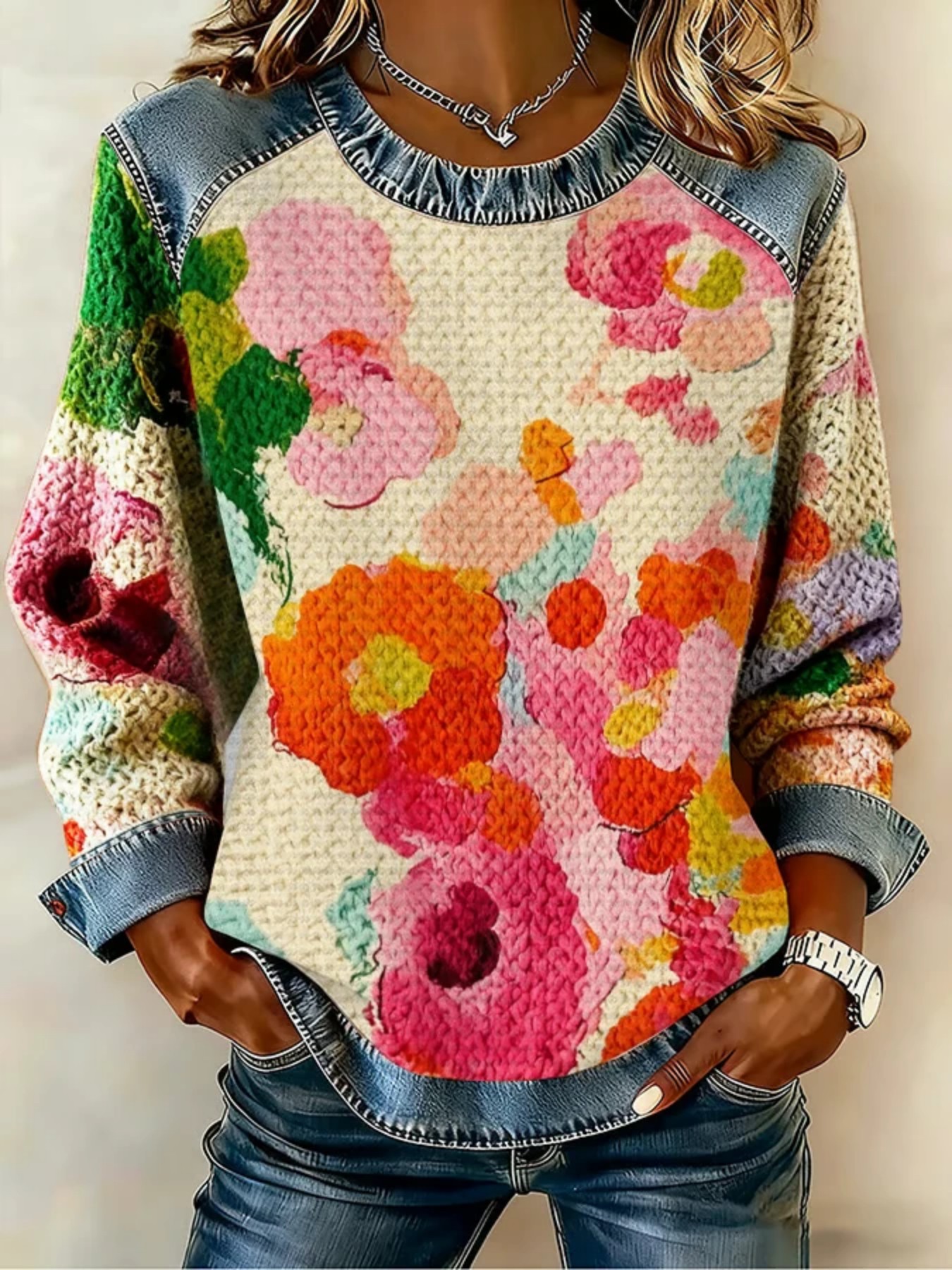 Women's Floral Print Casual Sweatshirt