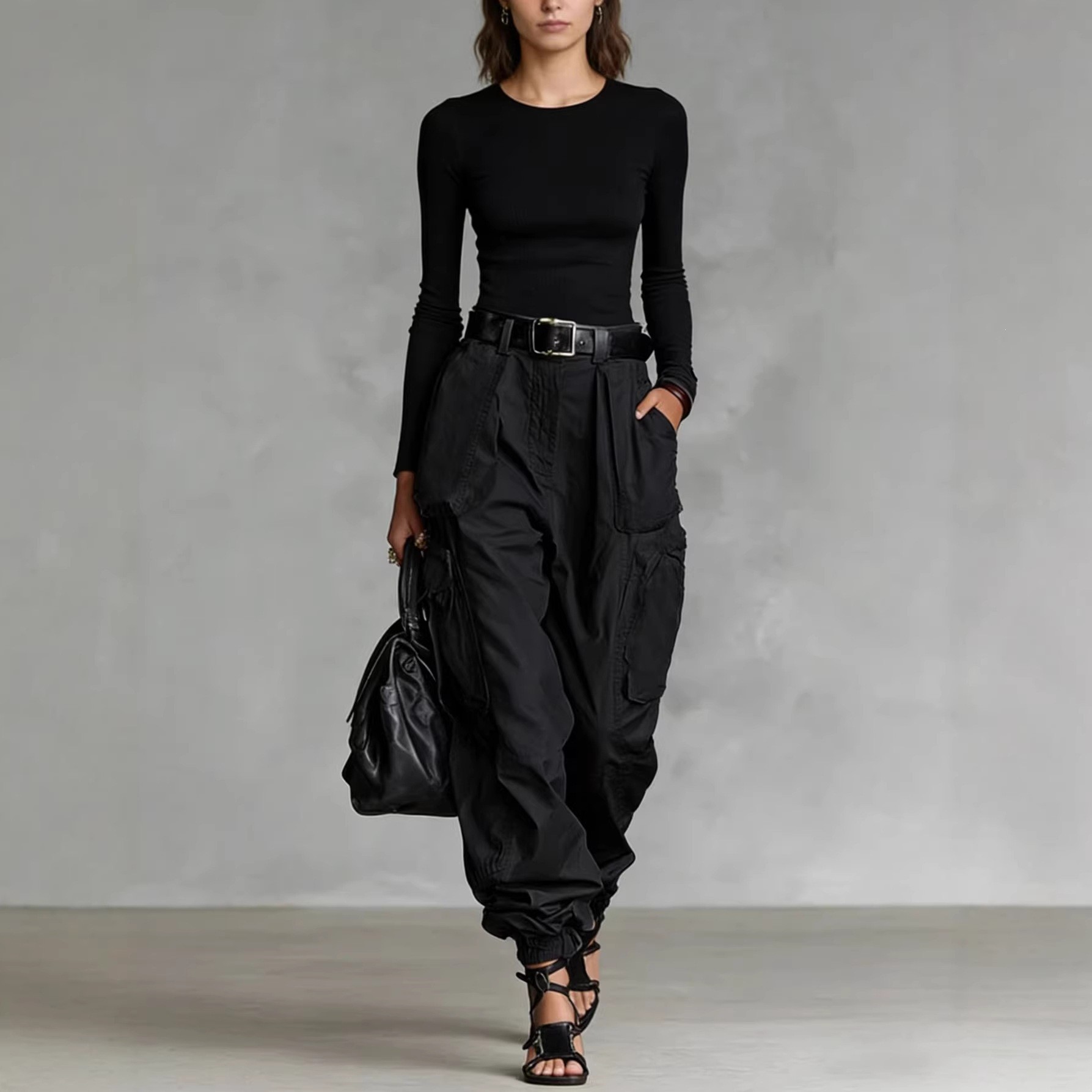 Multi-Pocket Wide-Leg Cargo Pants Streetwear Loose Fit