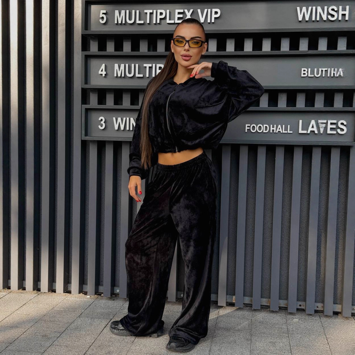 Women's Casual Two-Piece Set Long Sleeve Stand Collar Cardigan & Elastic Waist Pants