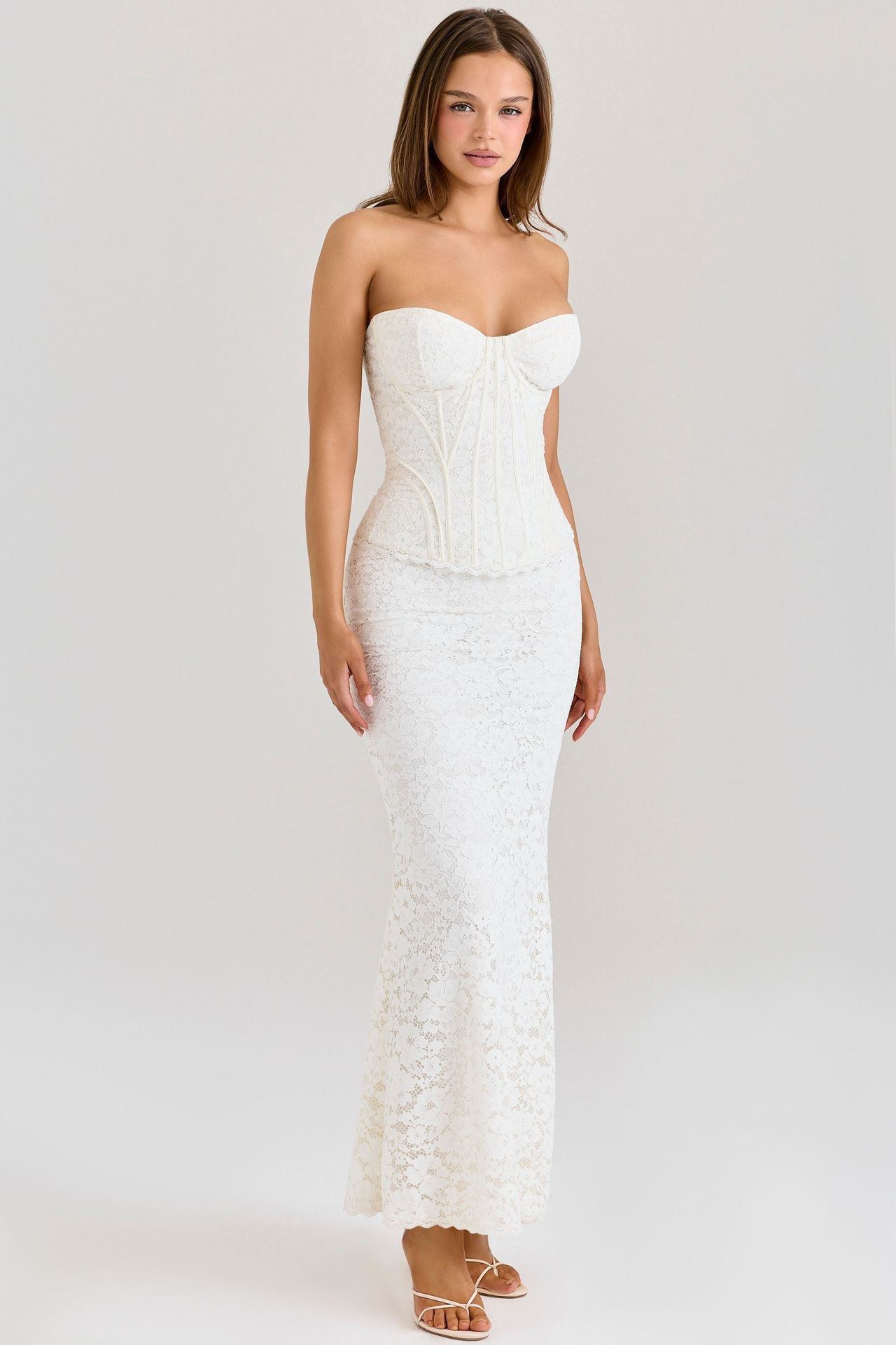 Lace Corset Bodycon Backless Tie Evening Dress