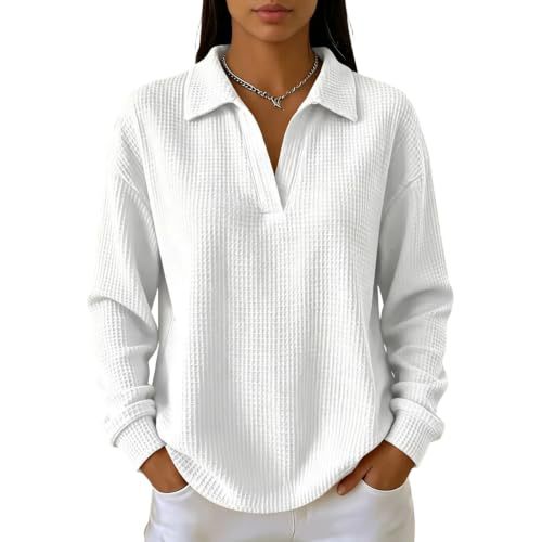 Women's Solid Waffle Knit Hoodie with Collar and Print