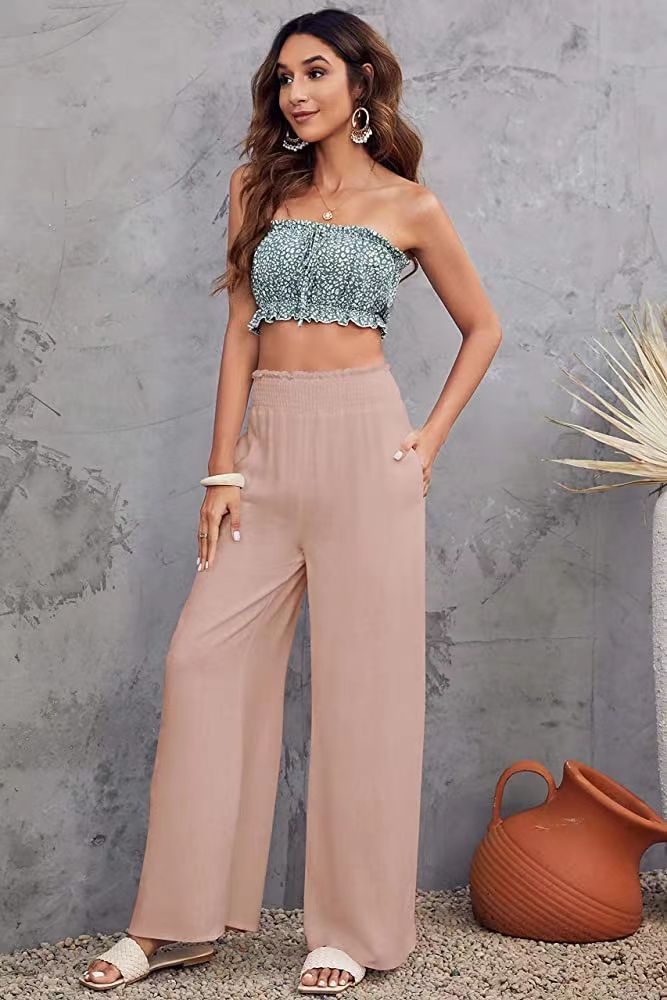 Women's Casual Wide-Leg Cotton-Linen Pants Loose Fit