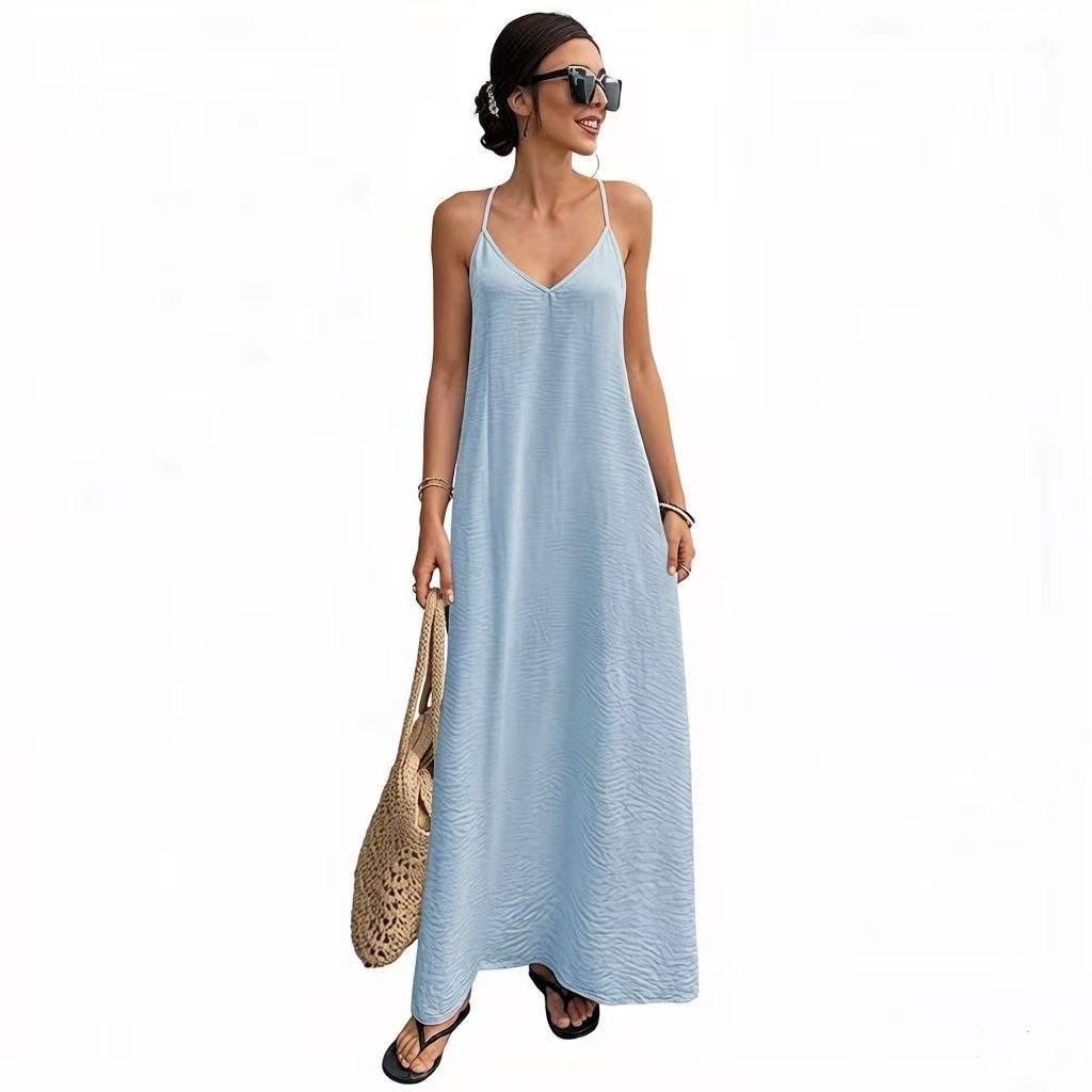 Women's Sleeveless Backless Cutout Cami Long Dress