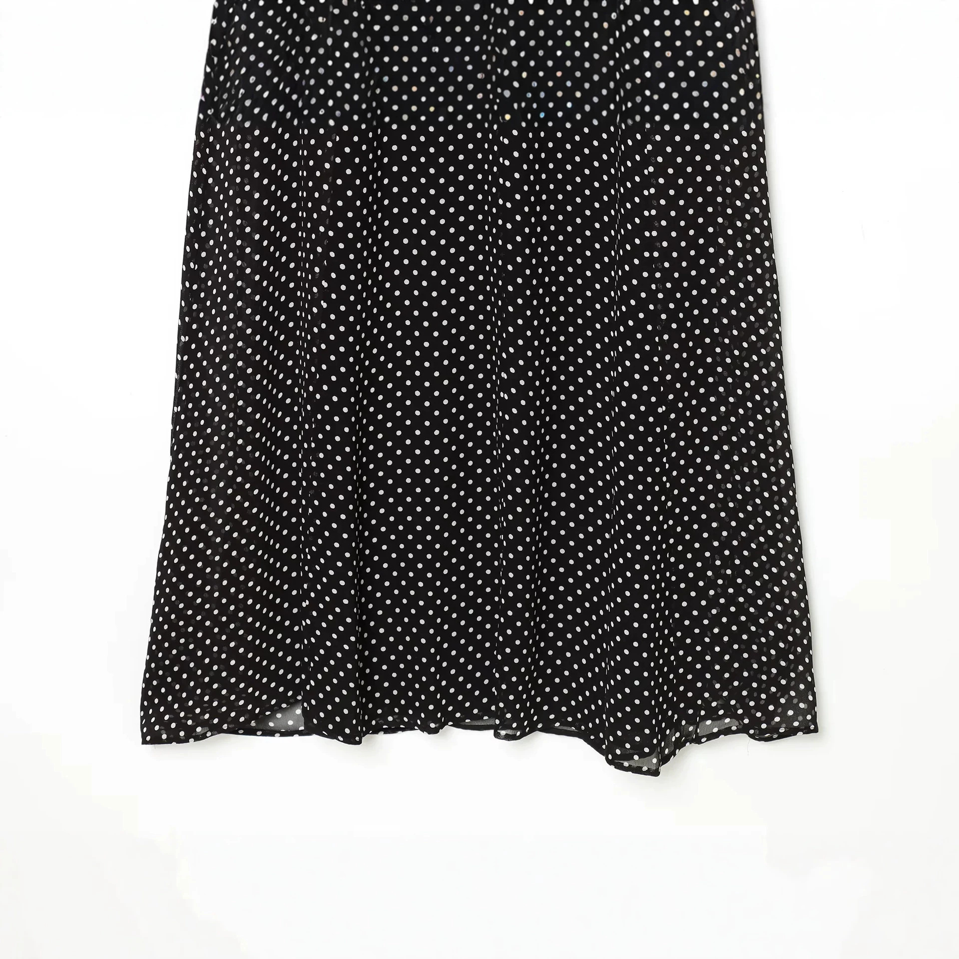 Women's Polka Dot Midi Dress with Bow Detail