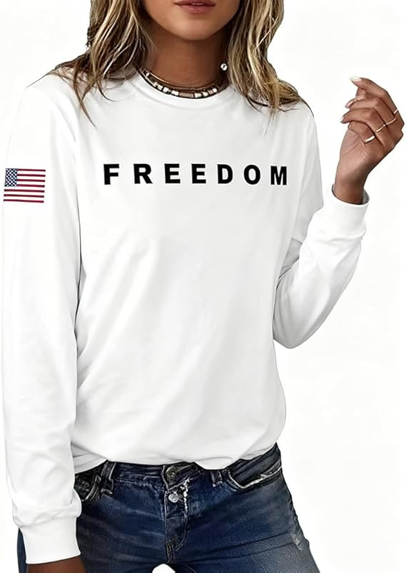 Women's Freedom American Print Crewneck Sweatshirt