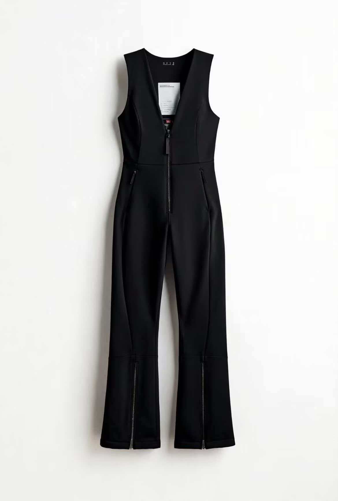 Women's Sleeveless Zip Ski Jumpsuit Wide-Leg High-Waist Three Colors