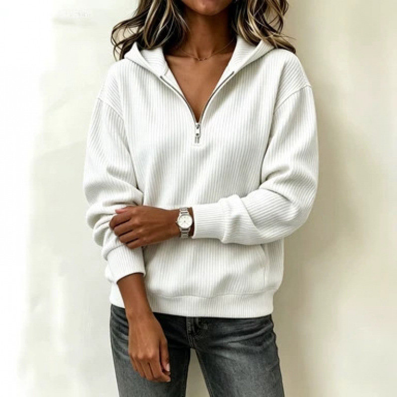 Half-Zip Hooded Sweatshirt Lazy Casual Long Sleeve