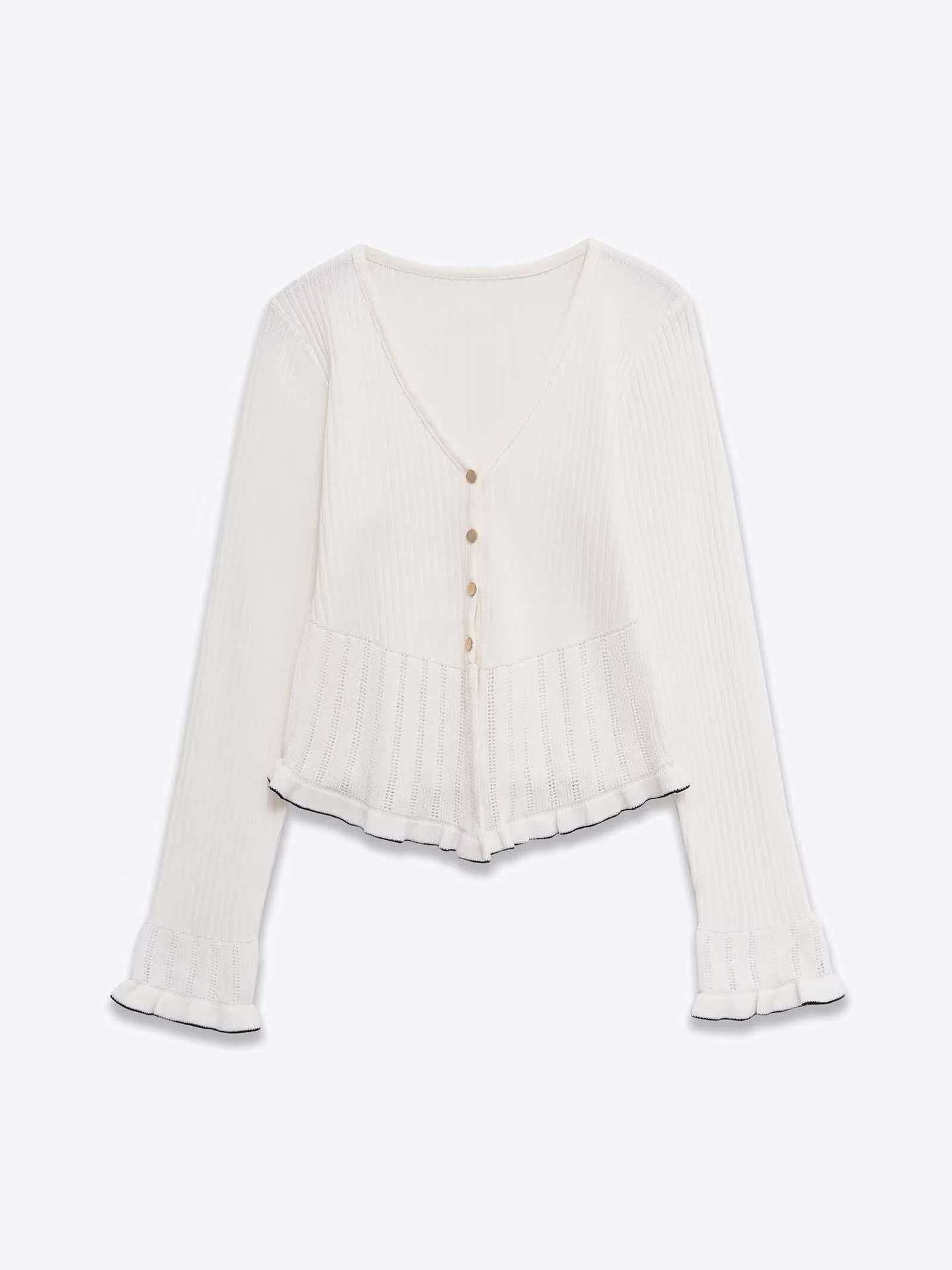 Women's Layered Trim Slim Fit Knit Cardigan
