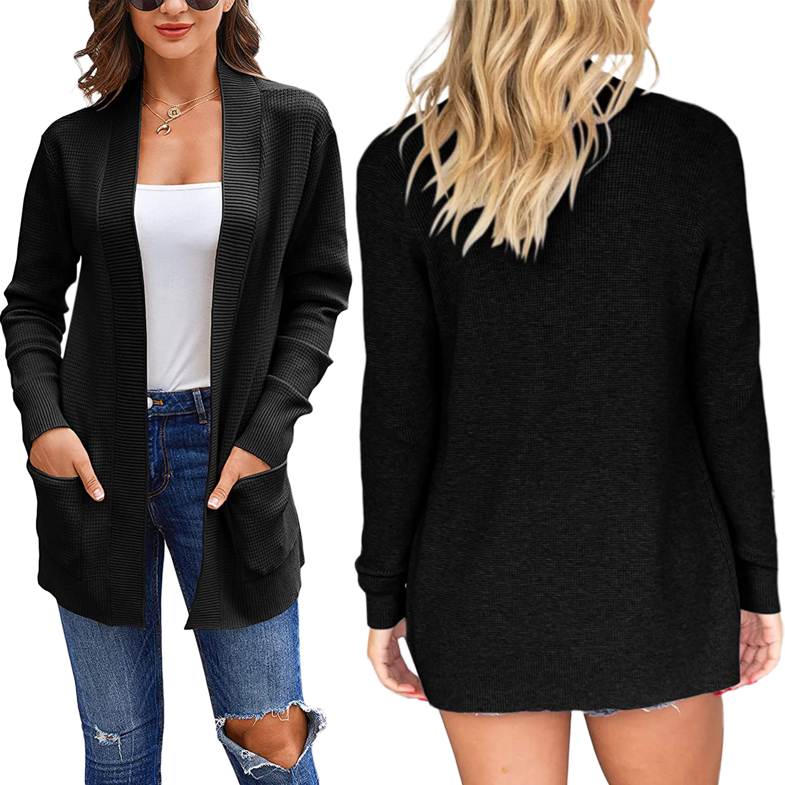 Women's Knit Cardigan Sweater with Pockets