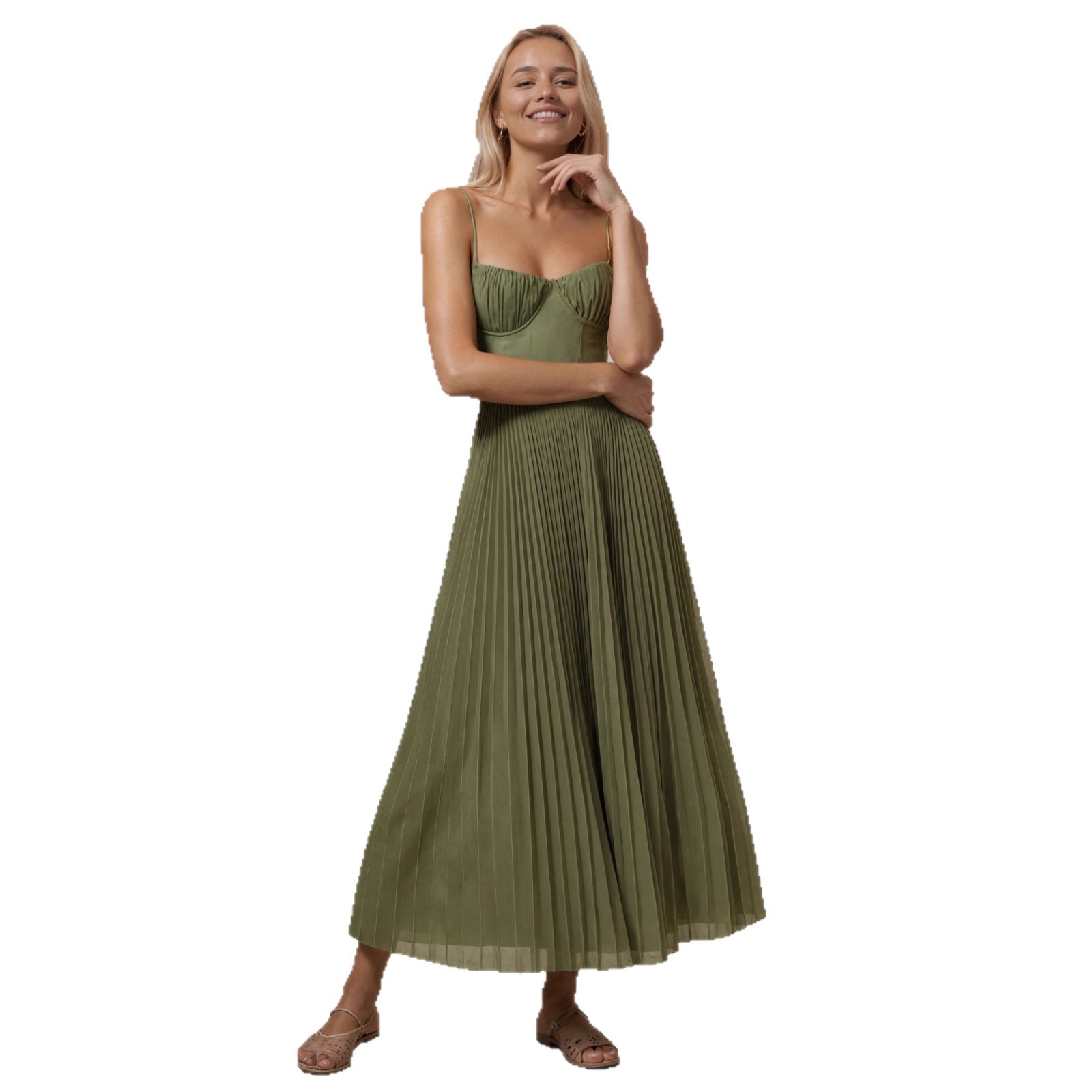 Women's Backless Deep V-Neck Sexy Midi Dress for Prom & Bridesmaid