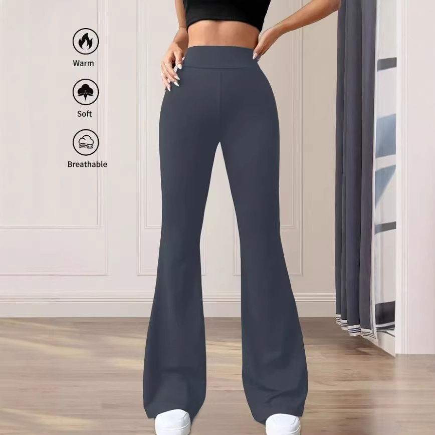 Women's High-Waist Flared Pants Loose Floor-Length Casual Slimming Trousers