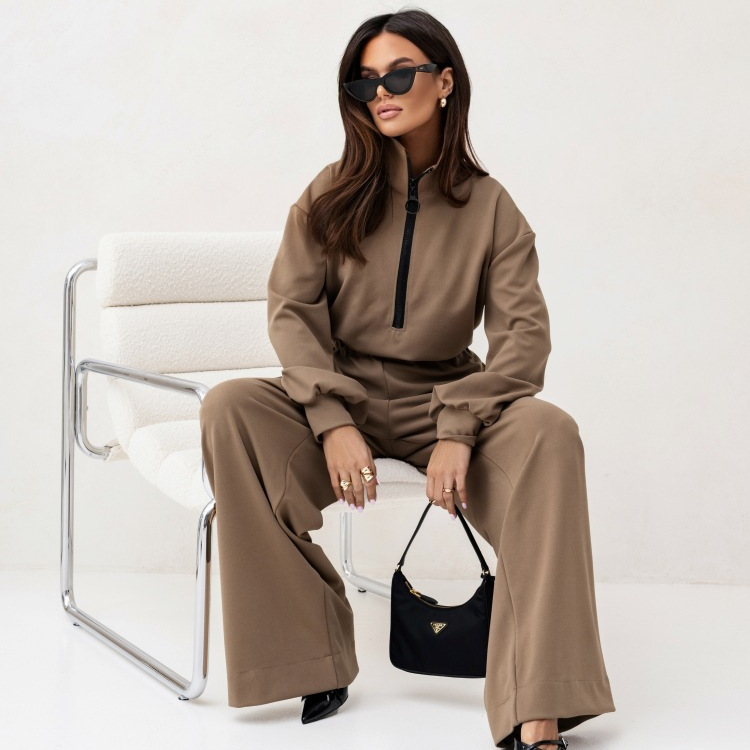 Women's Hooded Zip-Up Waist-Cinched Jumpsuit