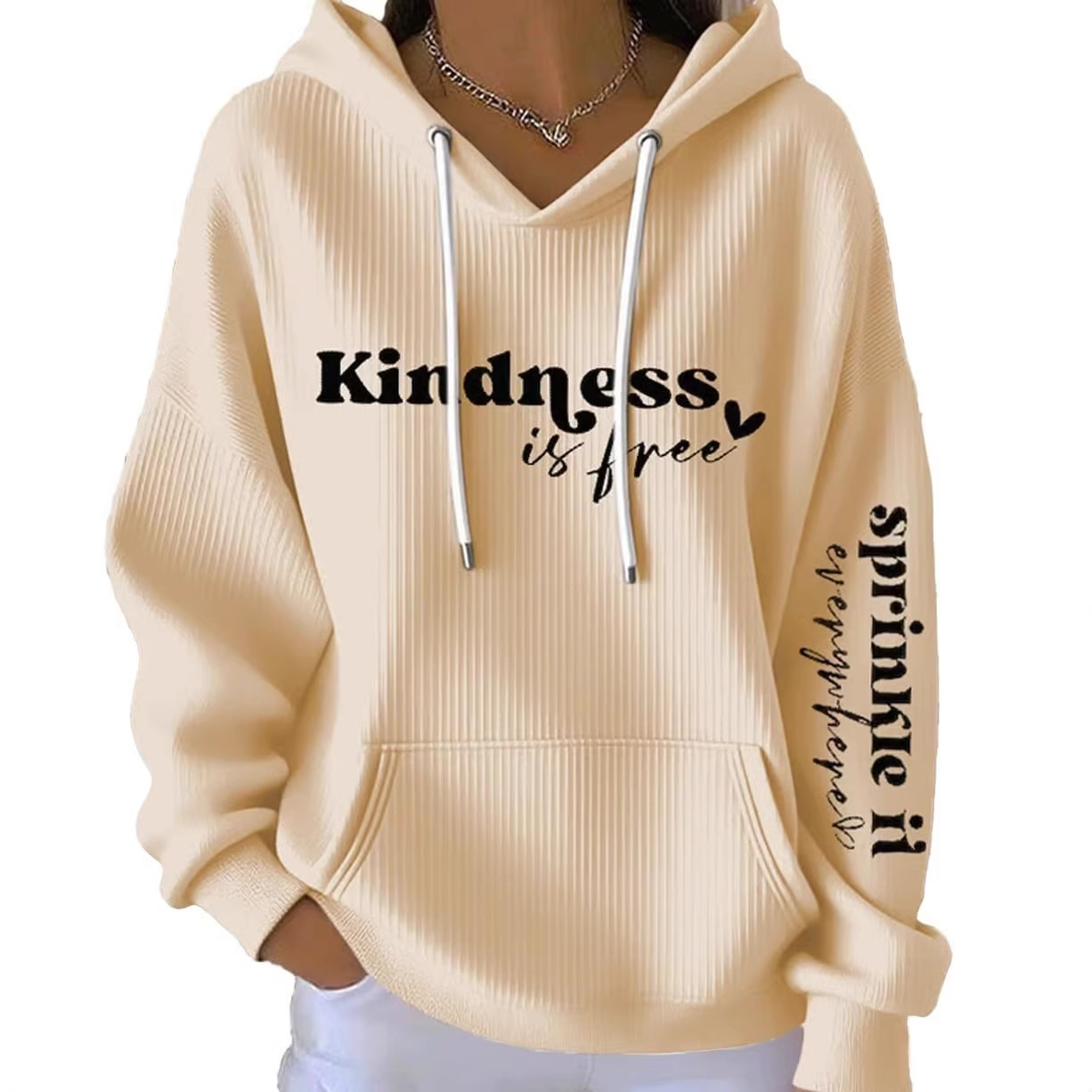 Kindness Heart Print Women's Casual Hoodie