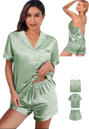 Women's Cuban Collar Retro Short Sleeve Button Set