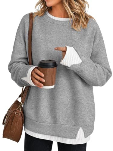 Women's Faux-Layer Loose Casual Long-Sleeve Sweatshirt