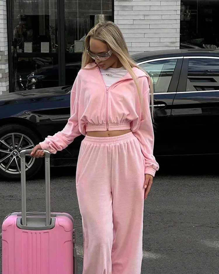 Women's Casual Hooded Cardigan and Pants Two-Piece Set