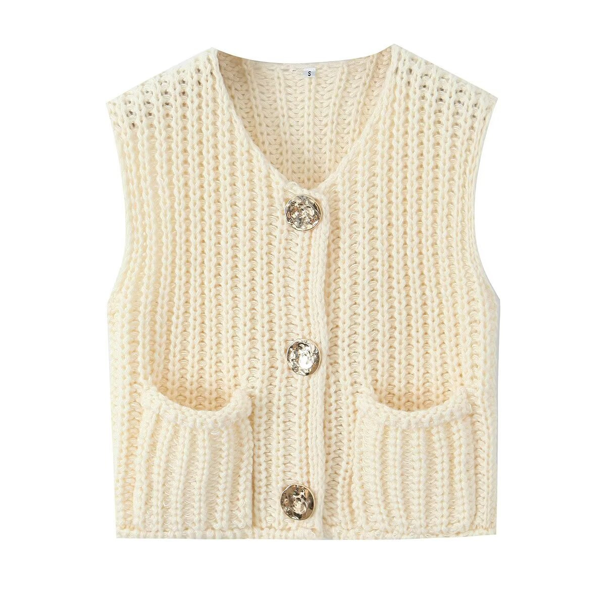 Women's Solid Color Sleeveless Knit Vest