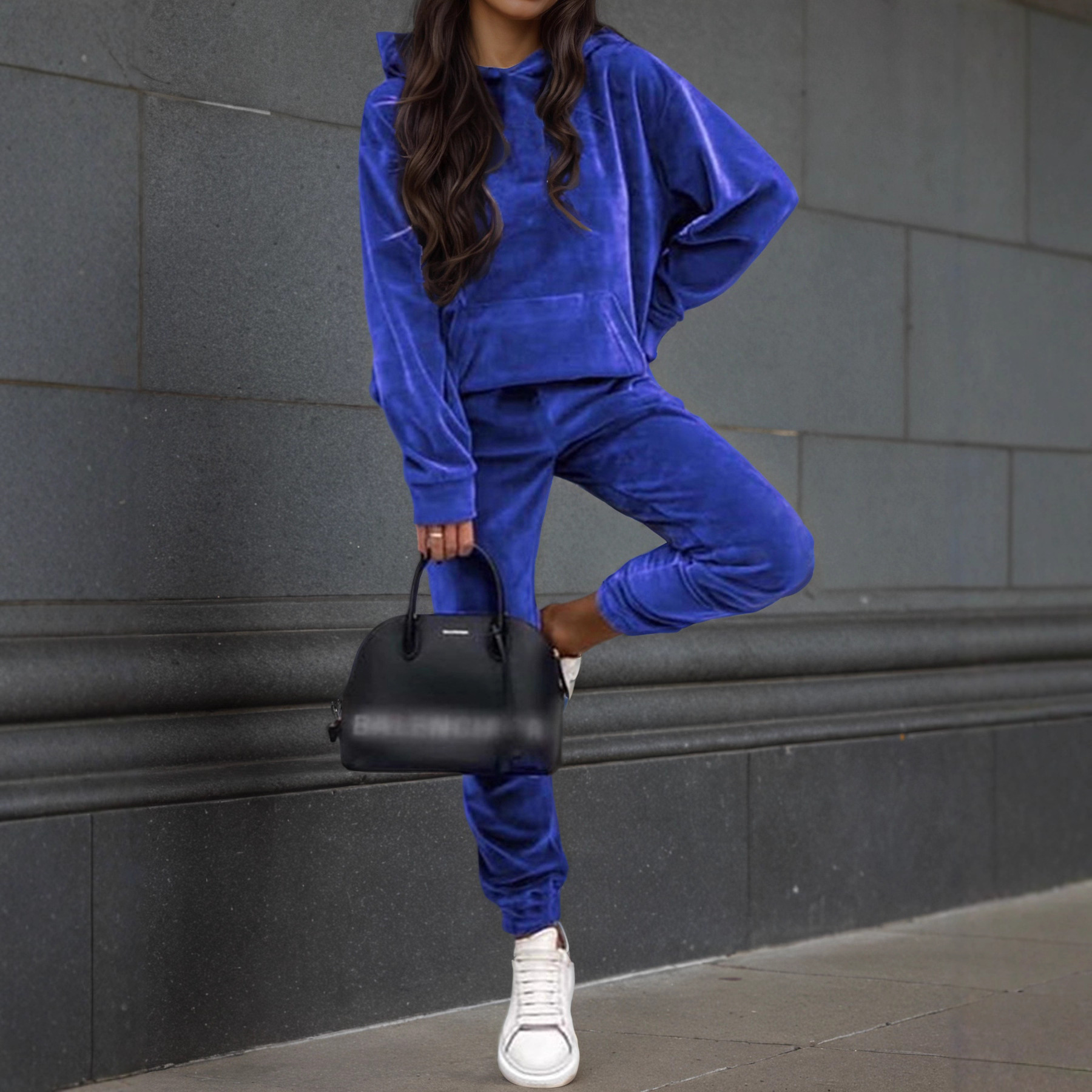 Velvet Long-Sleeve Lounge Set for Women