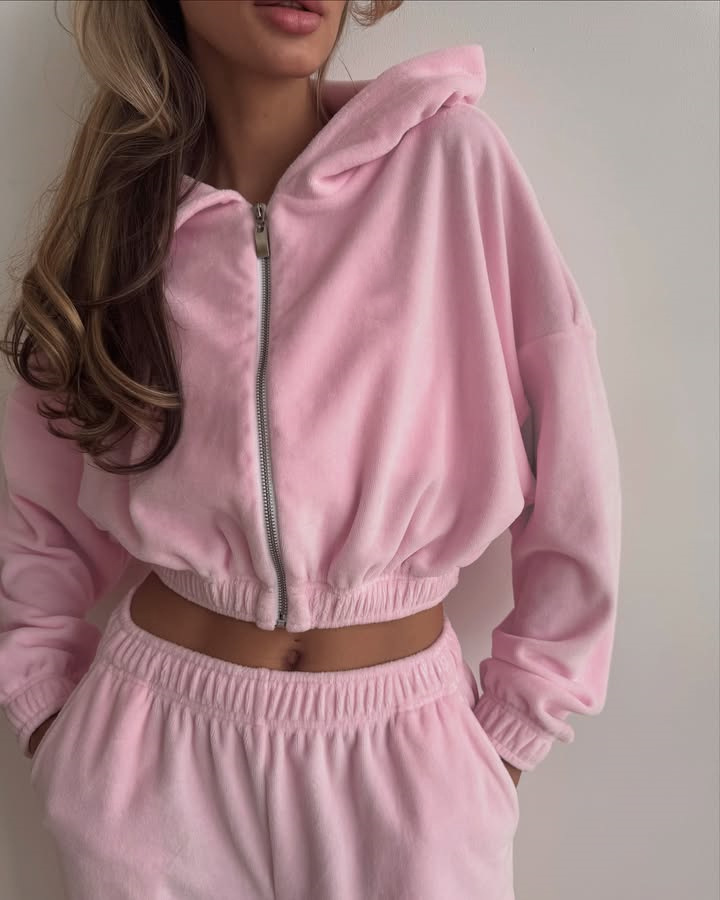 Women's Casual Loose Hooded Two-Piece Sweatsuit Set