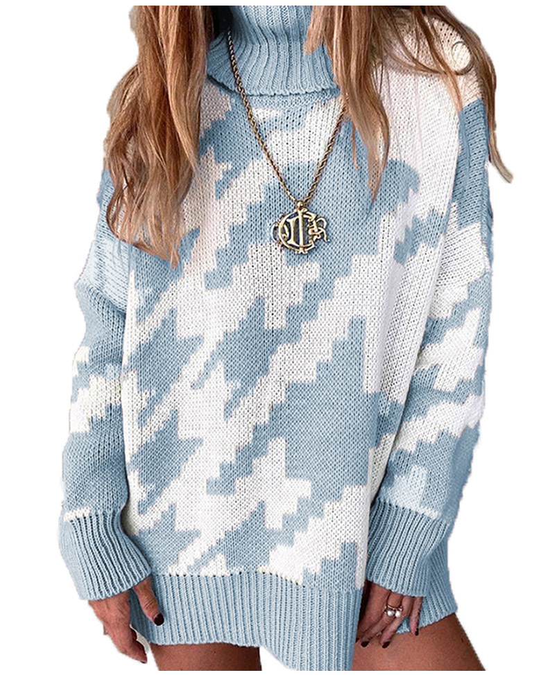 Women's Color-Block Collared Midi Knit Sweater