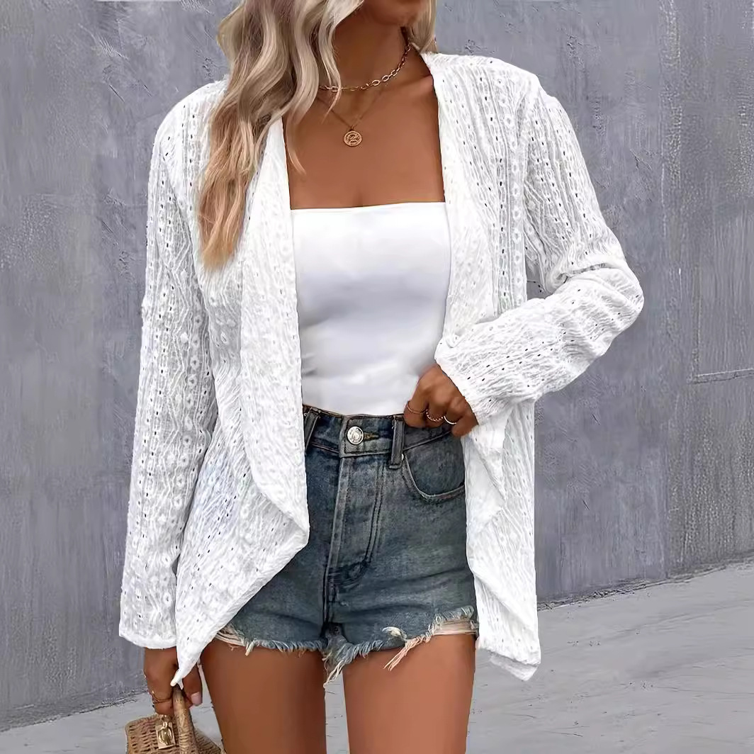 Women's Long Sleeve Solid Color Loose Knit Cardigan