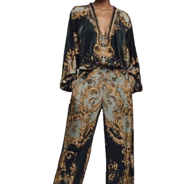 Unisex 3D Print Long Sleeve Top and Pants Loungewear Set