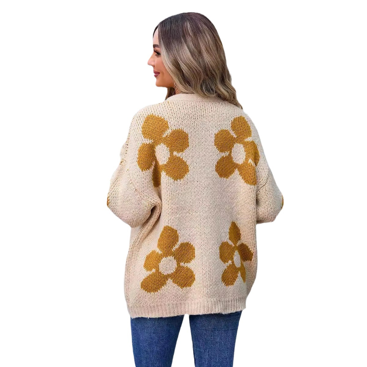 Women's Floral Print Cardigan Sweater