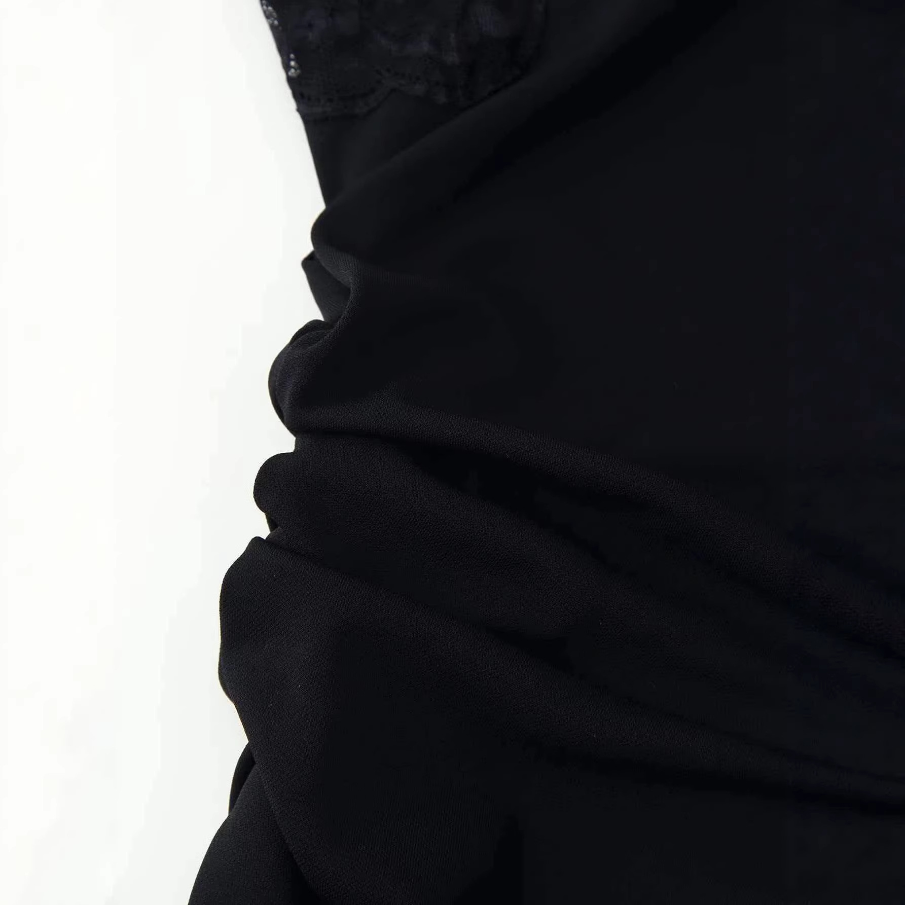Women's Lace Cutout Bodycon Midi Dress Short Sleeve Black