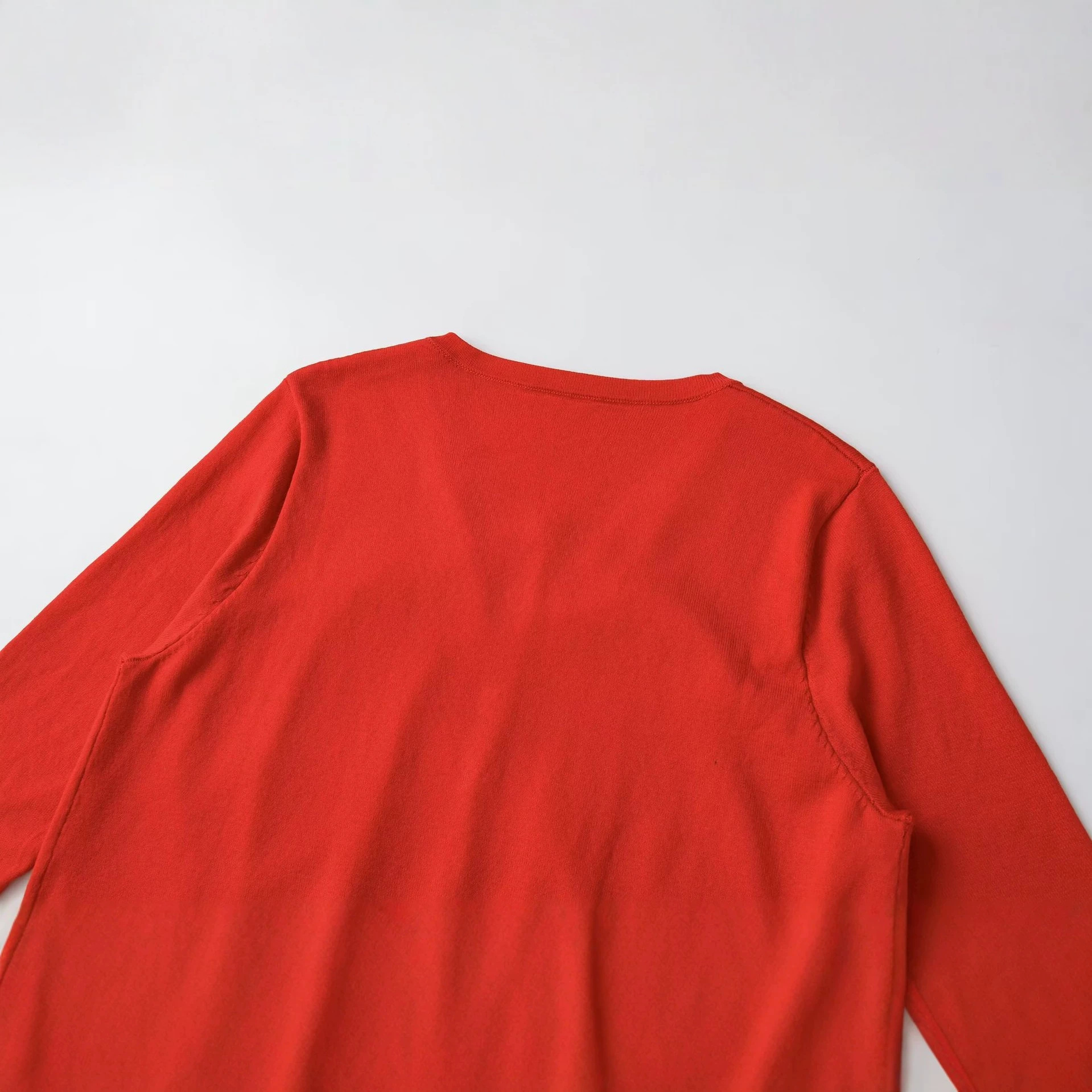 Women's Red Mid-Sleeve Top Casual Round Neck Pullover