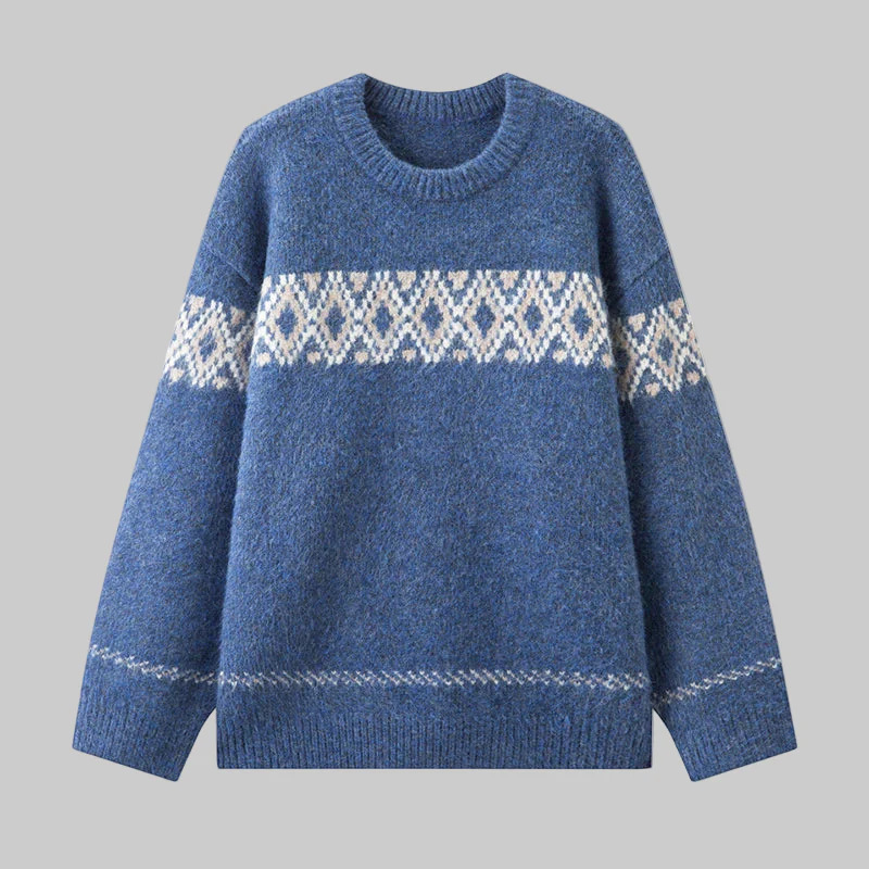 Women's Colorblock Crewneck Pullover Knit Sweater