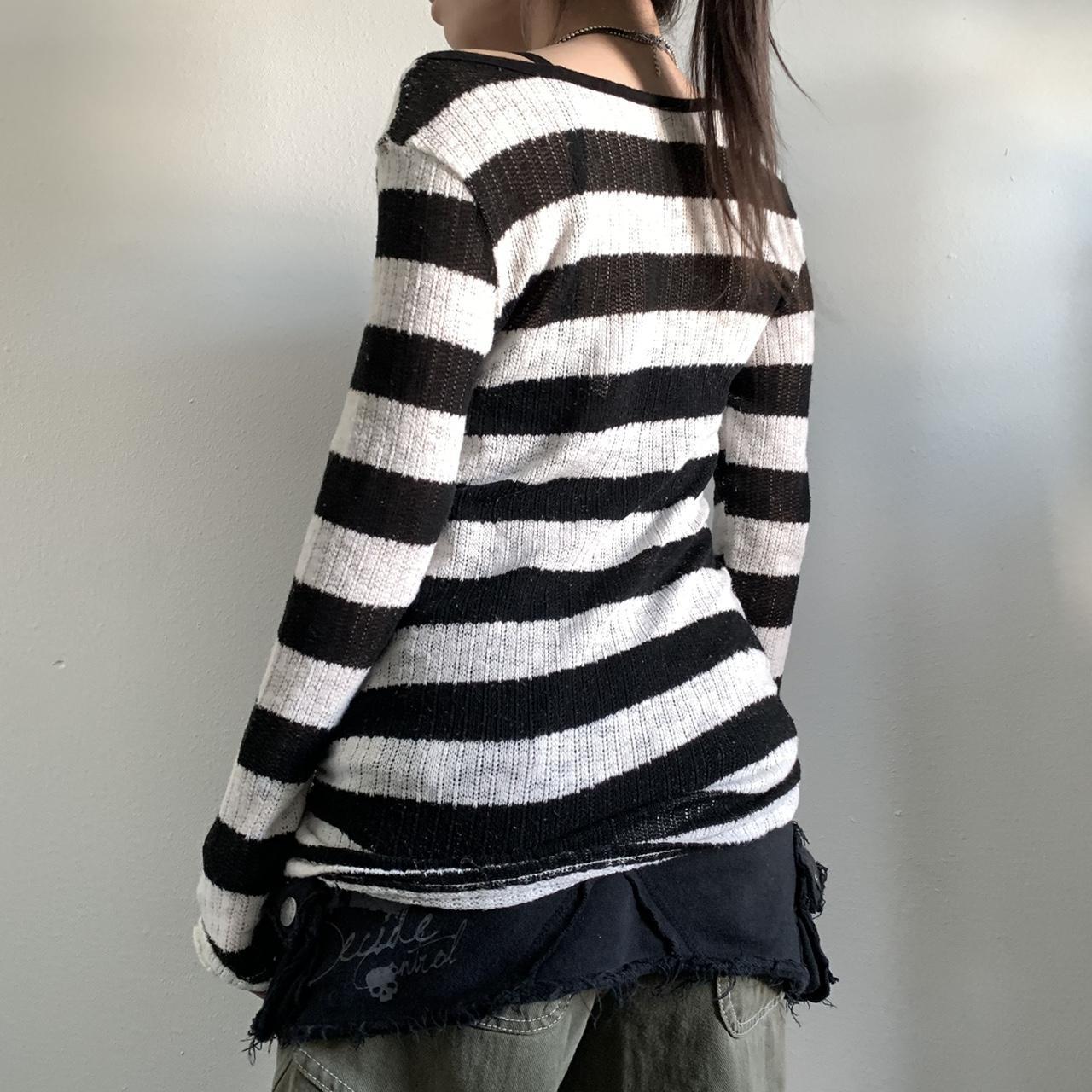 Striped Long Sleeve Loose Knit Top