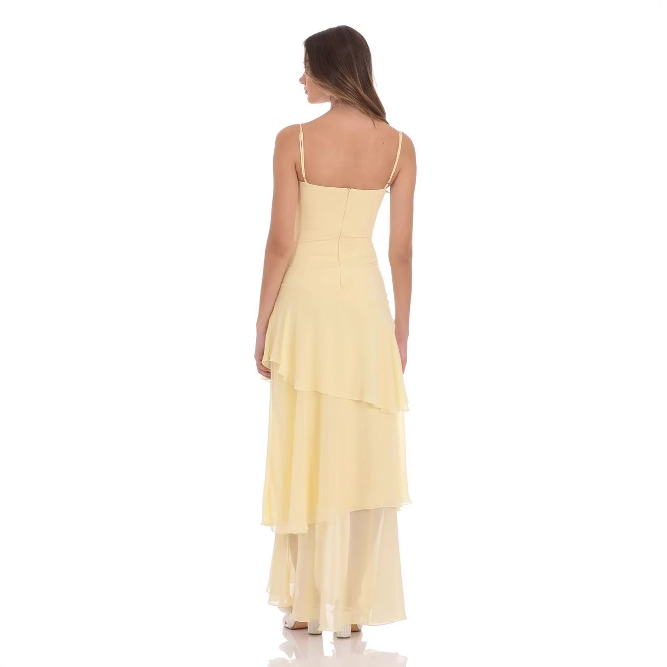 Women's Tie-Strap Sleeveless Long Dress Casual Vacation Solid Color