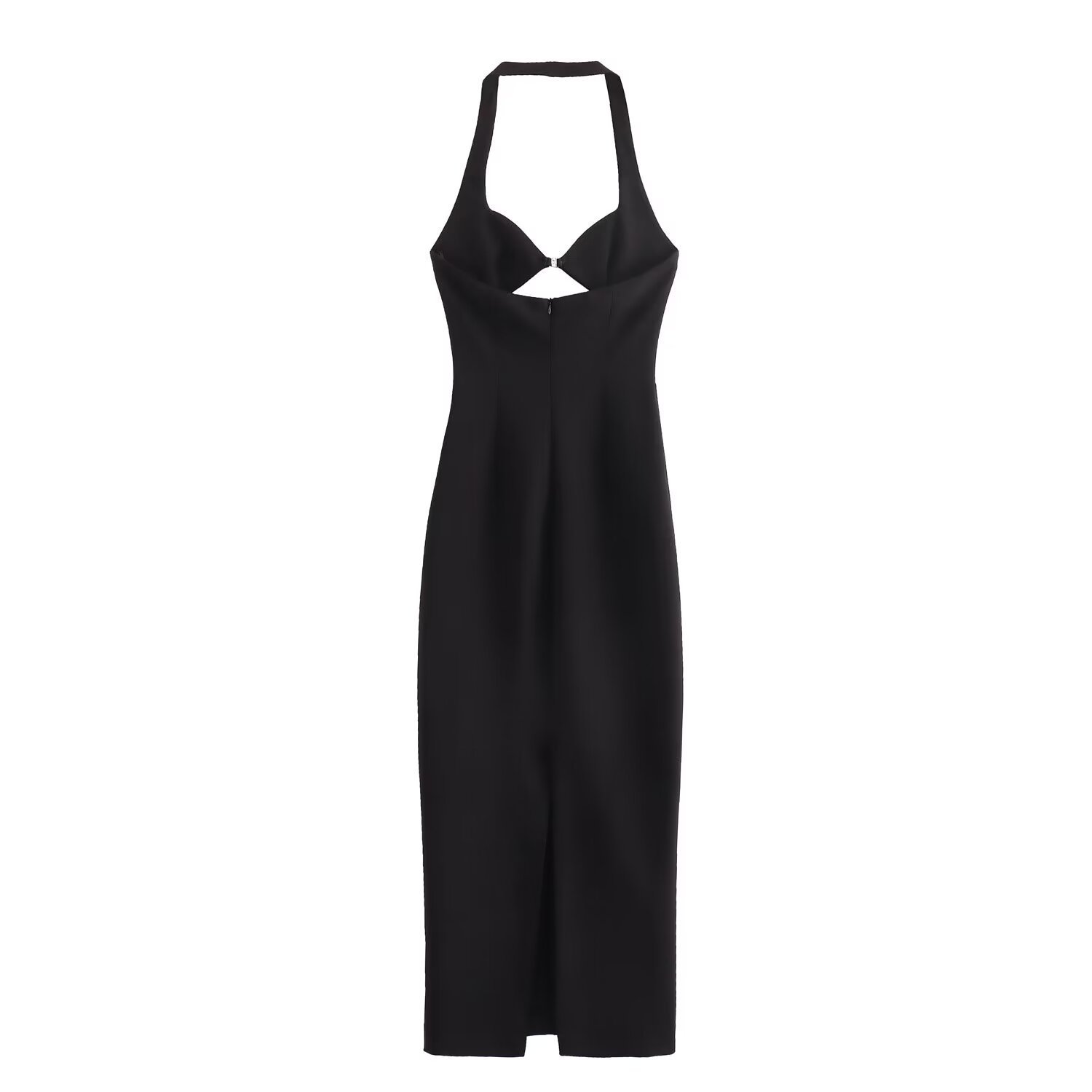 Women's Halter Neck Bodycon Dress with Buckle Detail