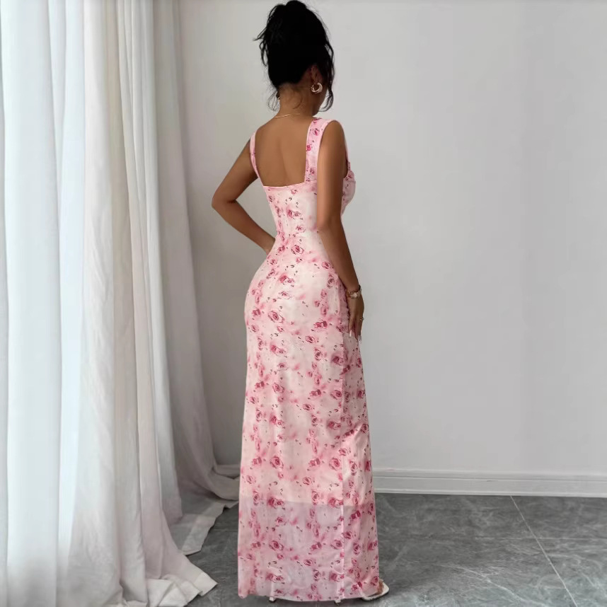 Slim-Fit Floral Print Dress