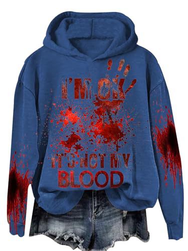 Women's Blood Stain Letter Print Casual Hoodie