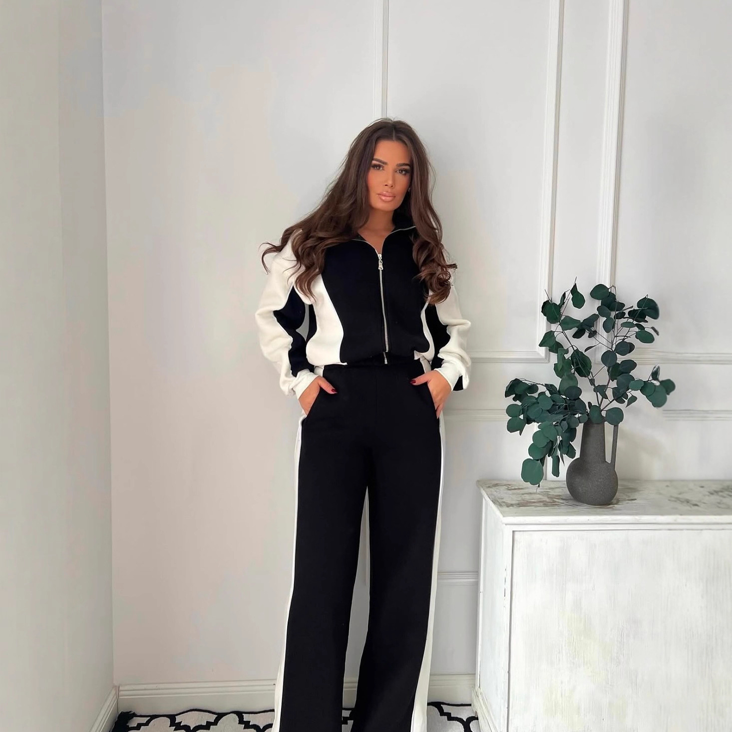 Women's Long Sleeve Casual Sports Two-Piece Set