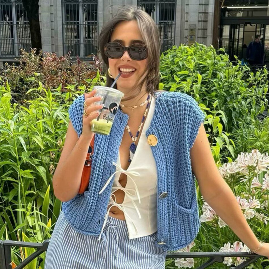 Women's Solid Color Sleeveless Knit Vest