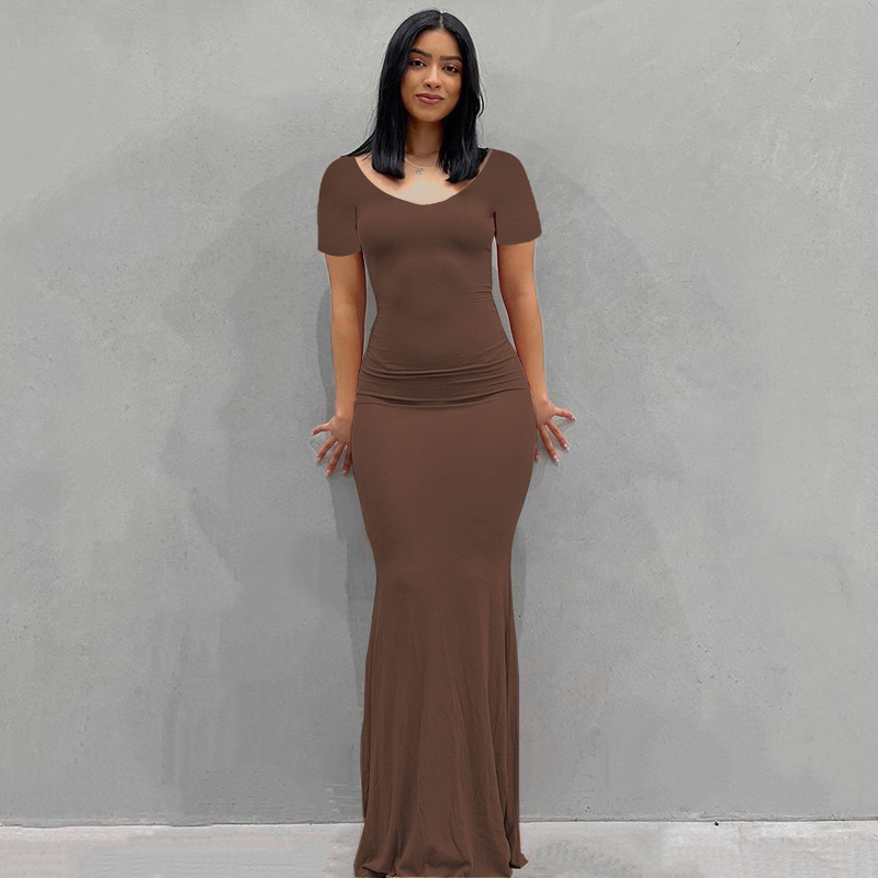 Skims-Inspired Long Sleeve Bodycon Lounge Dress