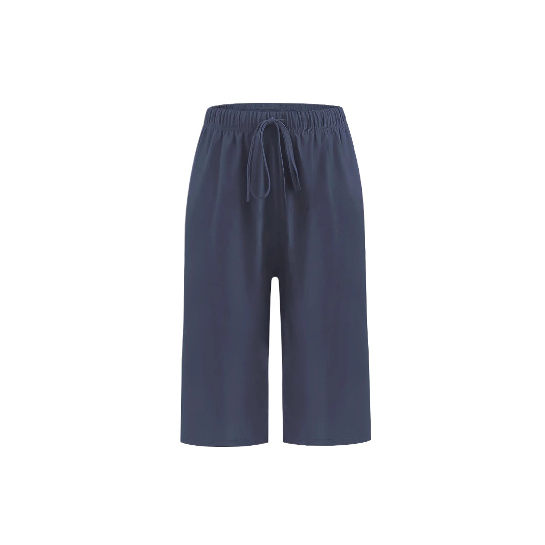 Women's Straight-Leg Cropped Pants Drawstring Casual