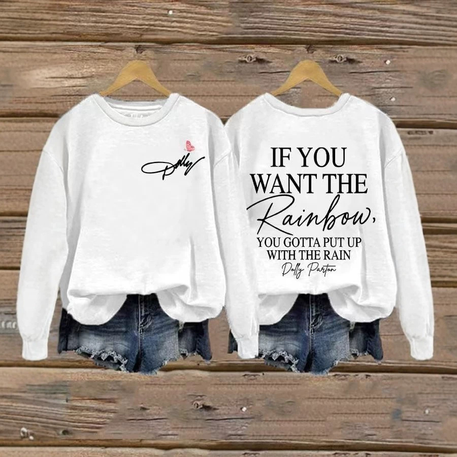 Women's Vintage Loose Slogan Print Crewneck Sweatshirt