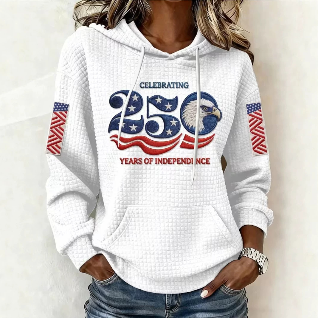 Women's Casual Sweatshirt with Independence Day Print
