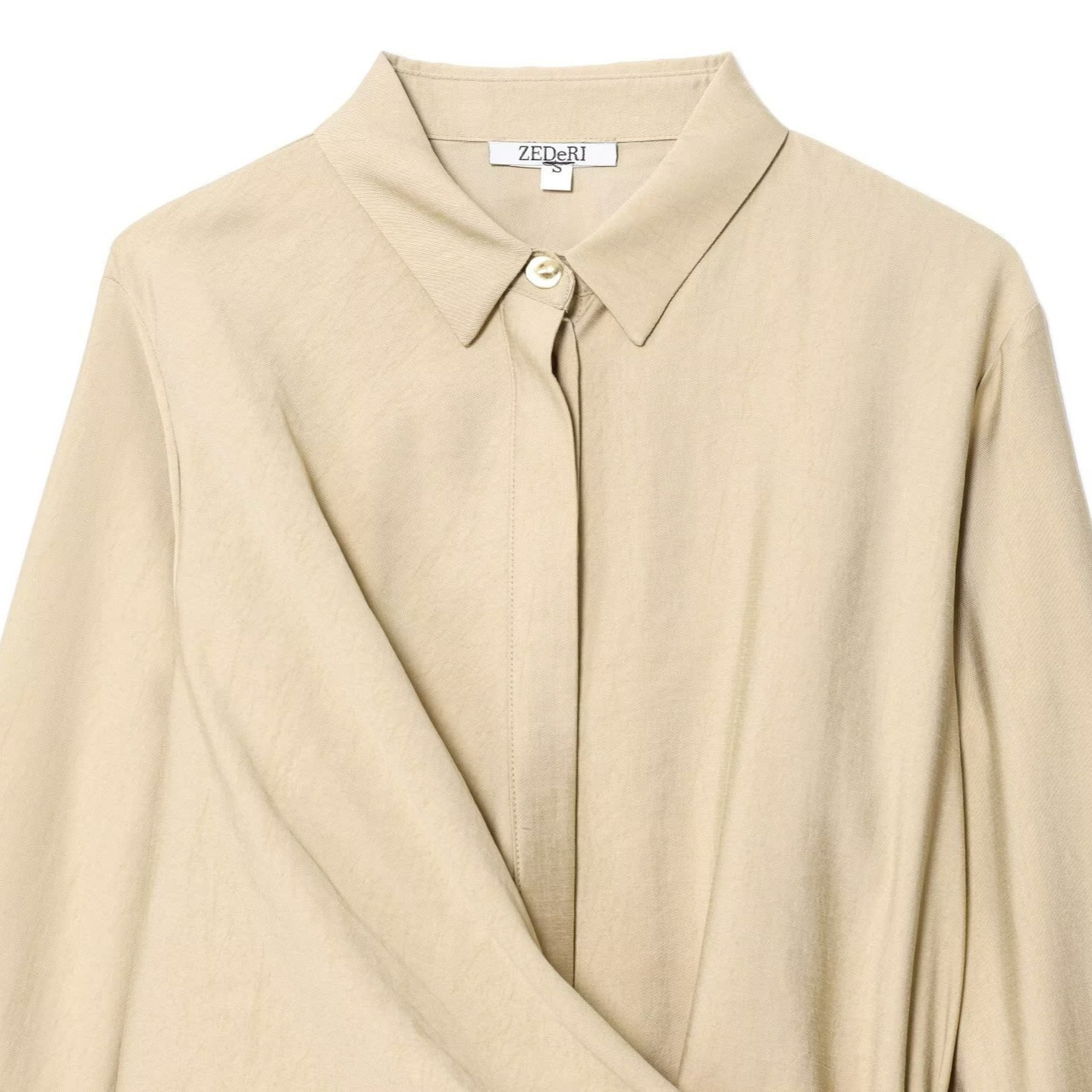 Gold Button Double-Breasted Shirt & Wide-Leg Pants Set