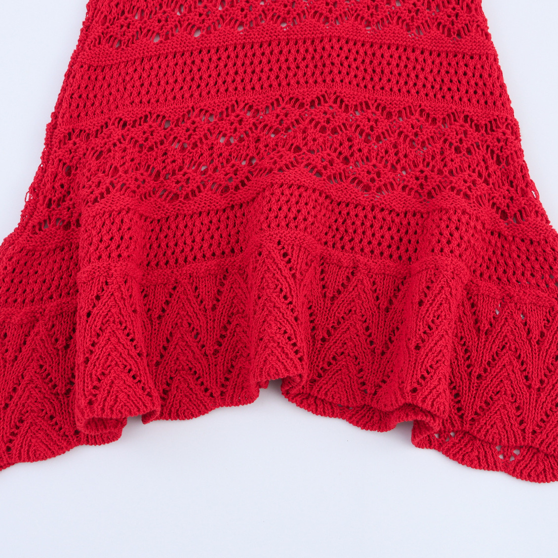 Women's Ruffle V-Neck Knit Dress
